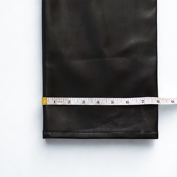 Good American Black Faux Leather Pants Size 8/29 Straight Leg 90s - Picture 8 of 10